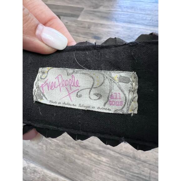 Free People Sun Visor Hat Woven Straw Natural Tan Black One Size Golf Pickleball - Picture 3 of 3